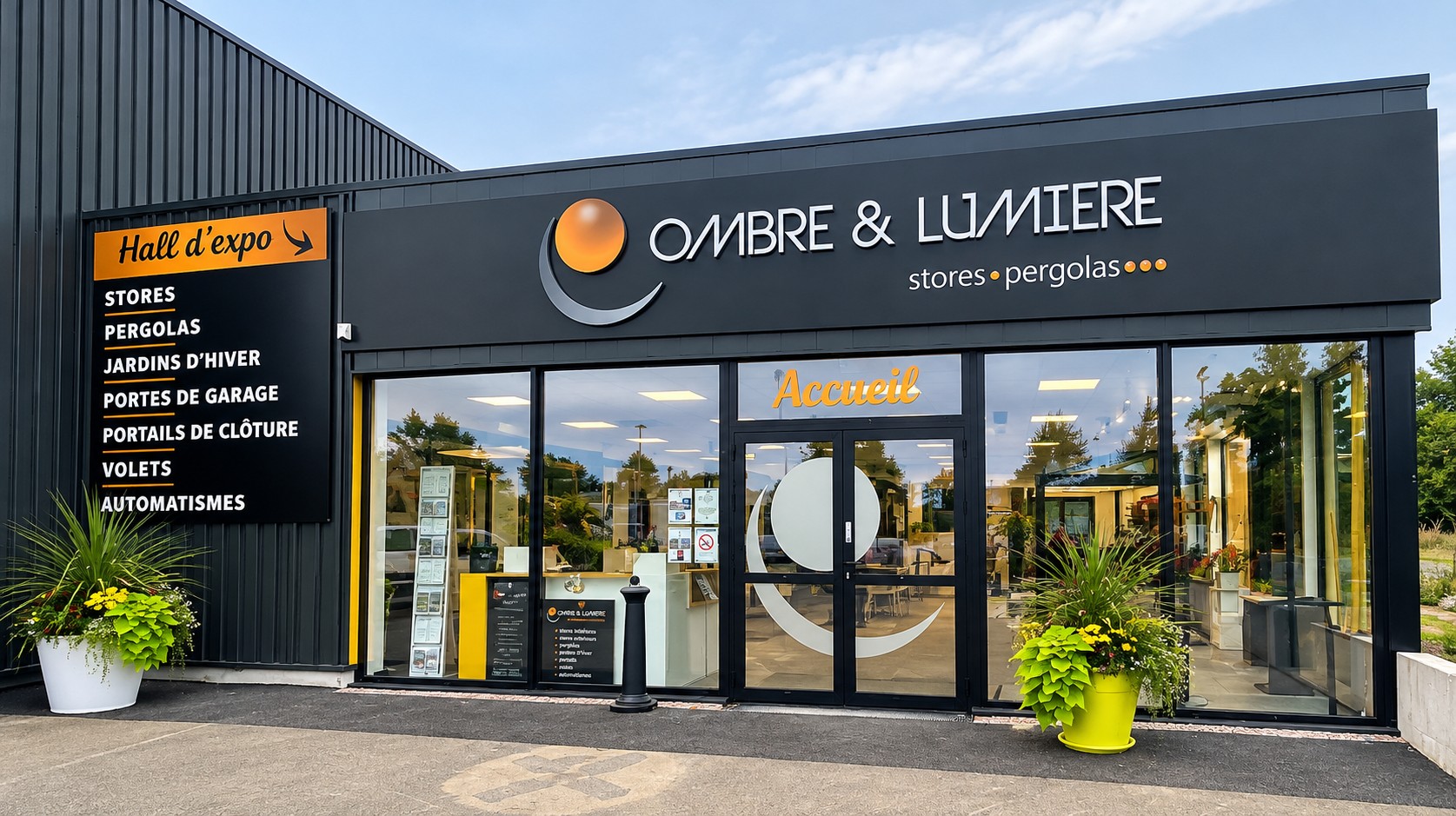 Enseigne et vitrine Ombre et Lumière