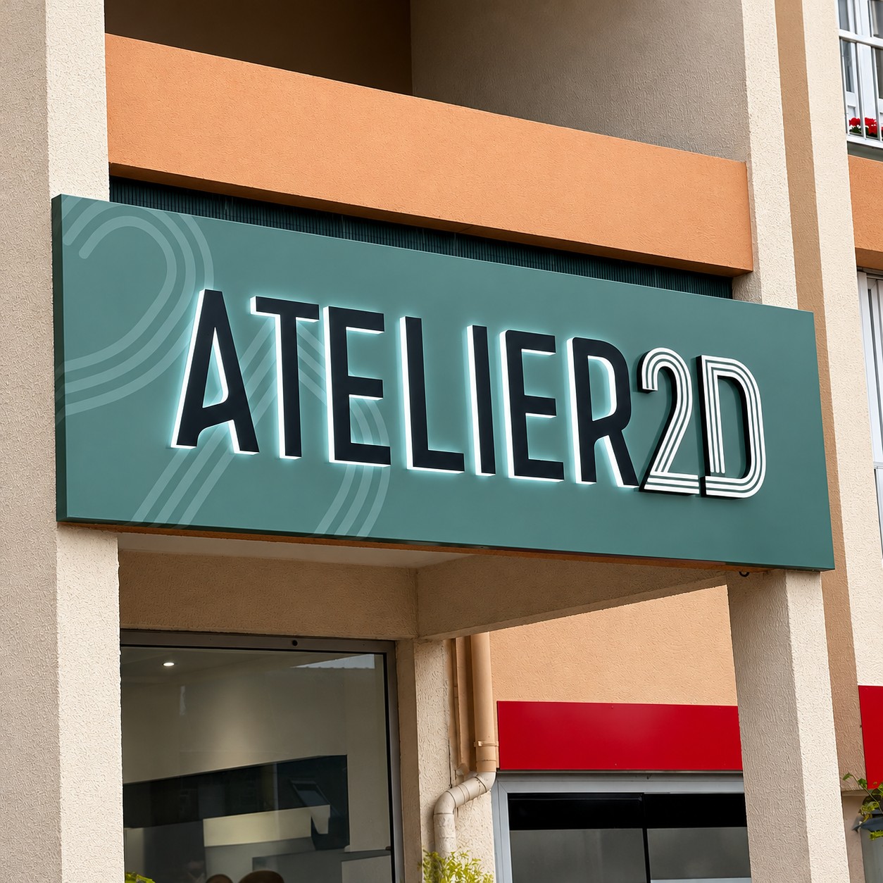 Enseigne rétroéclairée Atelier 2D