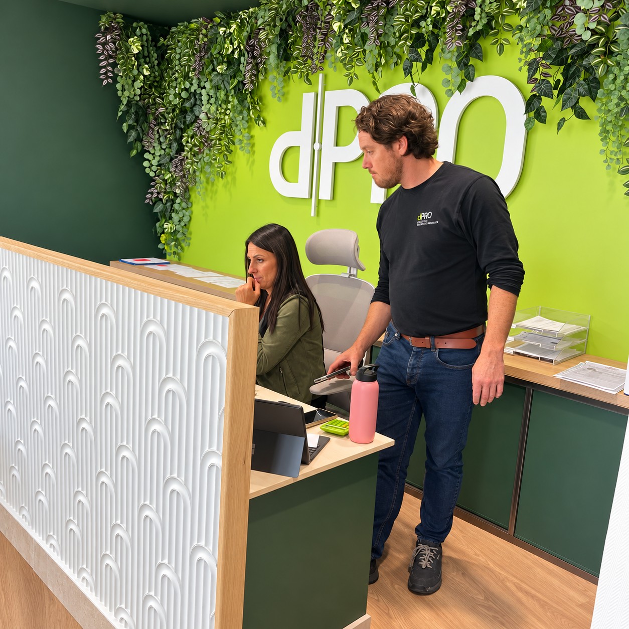 Logo mural dPRO dans l’accueil